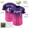 Custom Purple White Pink-Black Authentic Fade Fashion Baseball Jersey
