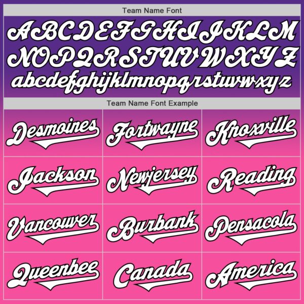 Custom Purple White Pink-Black Authentic Fade Fashion Baseball Jersey