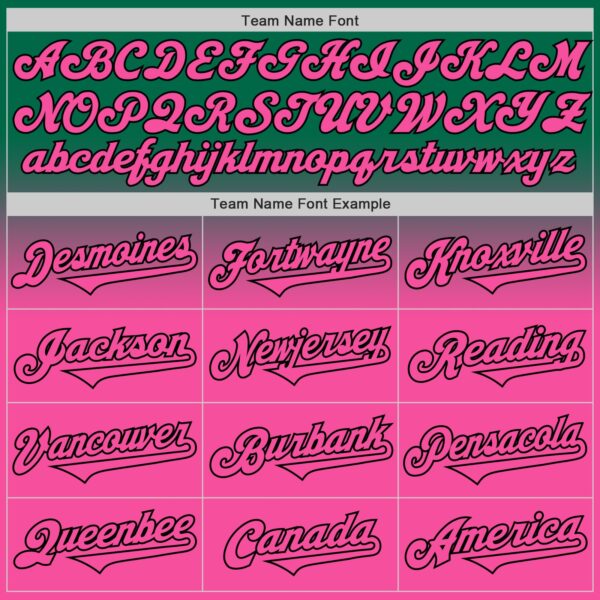 Custom Kelly Green Pink-Black Authentic Fade Fashion Baseball Jersey