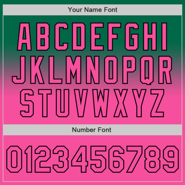 Custom Kelly Green Pink-Black Authentic Fade Fashion Baseball Jersey