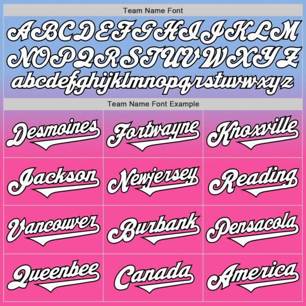 Custom Light Blue White Pink-Black Authentic Fade Fashion Baseball Jersey