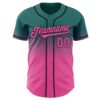 Custom Teal Pink-Black Authentic Fade Fashion Baseball Jersey
