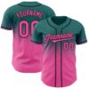 Custom Teal Pink-Black Authentic Fade Fashion Baseball Jersey