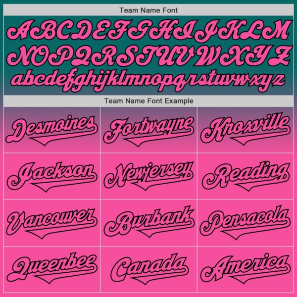 Custom Teal Pink-Black Authentic Fade Fashion Baseball Jersey