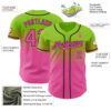 Custom Neon Green Pink-Black Authentic Fade Fashion Baseball Jersey