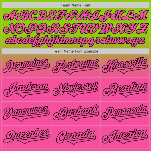 Custom Neon Green Pink-Black Authentic Fade Fashion Baseball Jersey