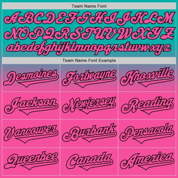 Custom Aqua Pink-Black Authentic Fade Fashion Baseball Jersey