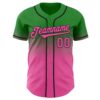 Custom Grass Green Pink-Black Authentic Fade Fashion Baseball Jersey