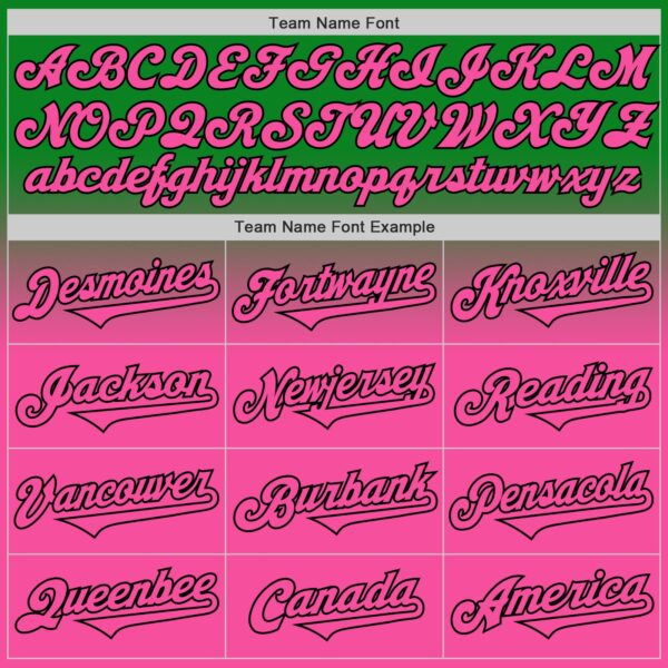 Custom Grass Green Pink-Black Authentic Fade Fashion Baseball Jersey