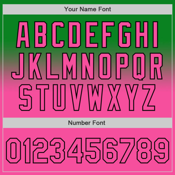 Custom Grass Green Pink-Black Authentic Fade Fashion Baseball Jersey