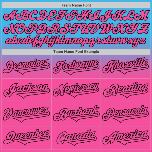 Custom Sky Blue Pink-Black Authentic Fade Fashion Baseball Jersey