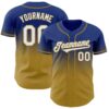 Custom Royal White-Old Gold Authentic Fade Fashion Baseball Jersey