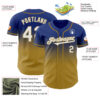 Custom Royal White-Old Gold Authentic Fade Fashion Baseball Jersey