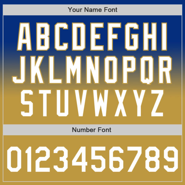 Custom Royal White-Old Gold Authentic Fade Fashion Baseball Jersey