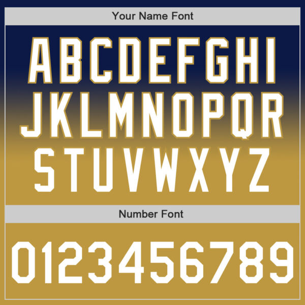 Custom Navy White-Old Gold Authentic Fade Fashion Baseball Jersey