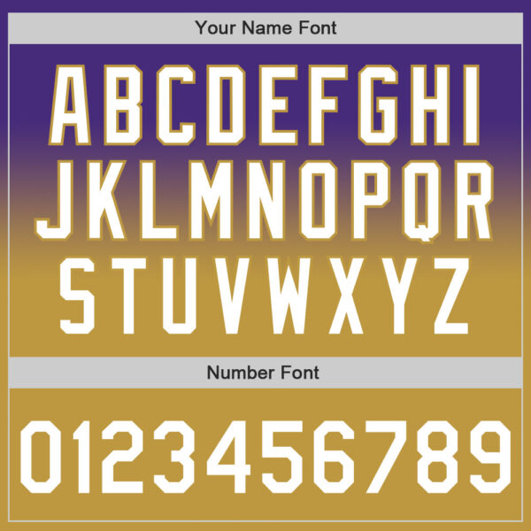 Custom Purple White-Old Gold Authentic Fade Fashion Baseball Jersey