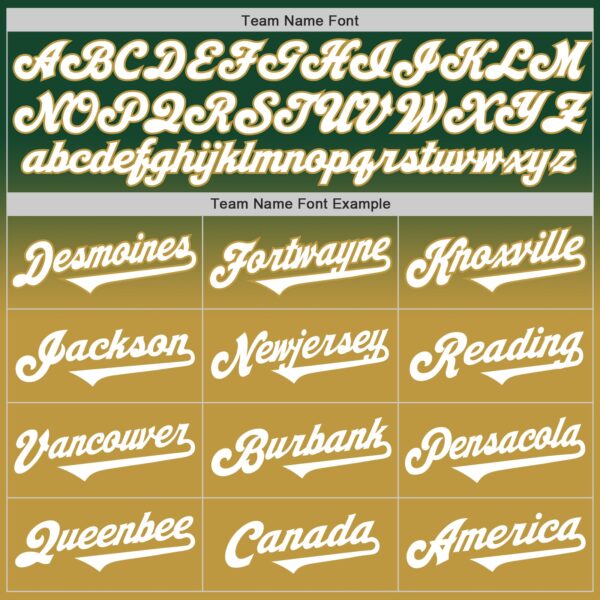 Custom Green White-Old Gold Authentic Fade Fashion Baseball Jersey