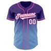 Custom Purple White Light Blue-Pink Authentic Fade Fashion Baseball Jersey