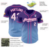 Custom Purple White Light Blue-Pink Authentic Fade Fashion Baseball Jersey
