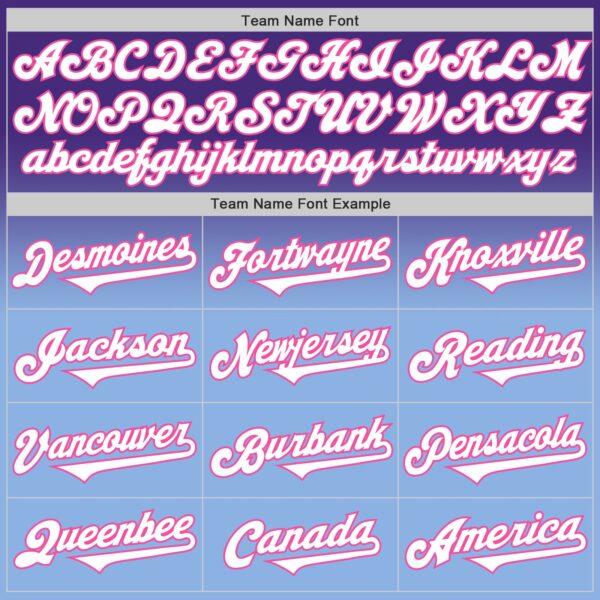 Custom Purple White Light Blue-Pink Authentic Fade Fashion Baseball Jersey