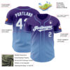 Custom Purple White-Light Blue Authentic Fade Fashion Baseball Jersey