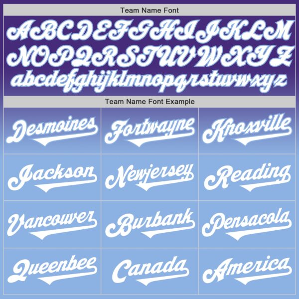 Custom Purple White-Light Blue Authentic Fade Fashion Baseball Jersey