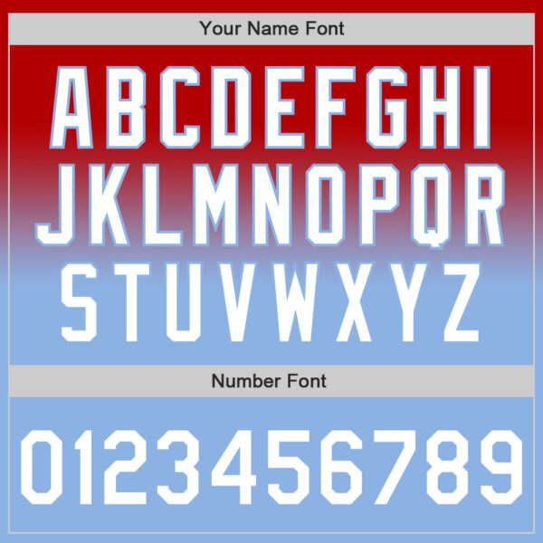 Custom Red White-Light Blue Authentic Fade Fashion Baseball Jersey