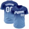 Custom Royal White-Light Blue Authentic Fade Fashion Baseball Jersey
