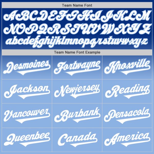 Custom Royal White-Light Blue Authentic Fade Fashion Baseball Jersey