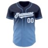 Custom Navy White-Light Blue Authentic Fade Fashion Baseball Jersey