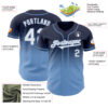 Custom Navy White-Light Blue Authentic Fade Fashion Baseball Jersey