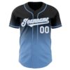 Custom Black White-Light Blue Authentic Fade Fashion Baseball Jersey