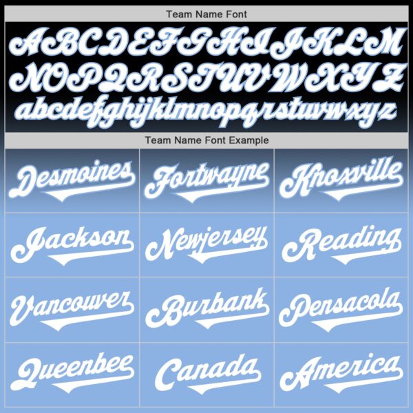 Custom Black White-Light Blue Authentic Fade Fashion Baseball Jersey