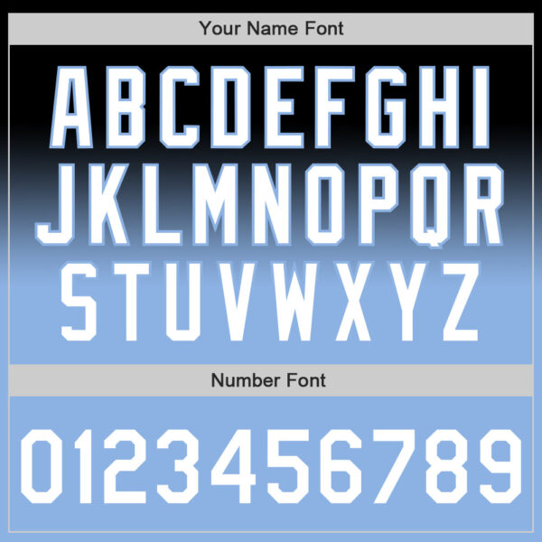 Custom Black White-Light Blue Authentic Fade Fashion Baseball Jersey