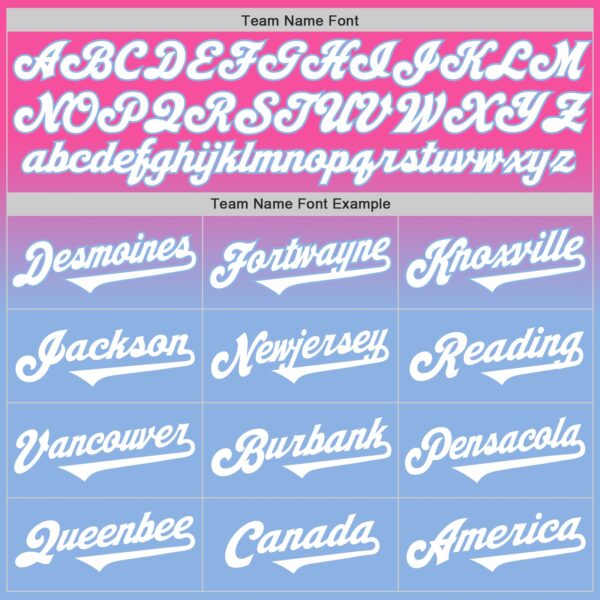 Custom Pink White-Light Blue Authentic Fade Fashion Baseball Jersey