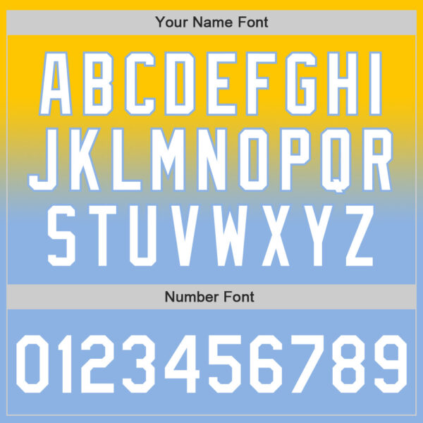 Custom Yellow White-Light Blue Authentic Fade Fashion Baseball Jersey