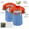 Custom Orange White-Light Blue Authentic Fade Fashion Baseball Jersey