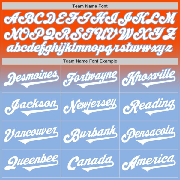 Custom Orange White-Light Blue Authentic Fade Fashion Baseball Jersey