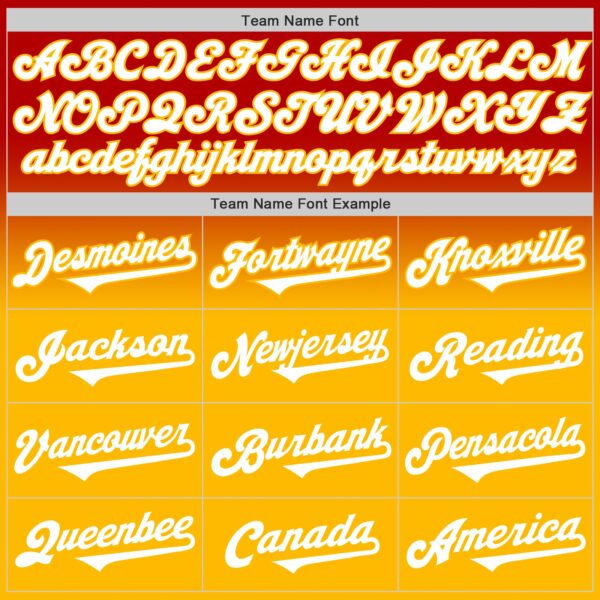 Custom Red White-Gold Authentic Fade Fashion Baseball Jersey