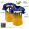 Custom Royal White-Gold Authentic Fade Fashion Baseball Jersey