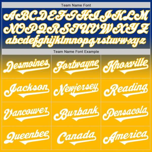 Custom Royal White-Gold Authentic Fade Fashion Baseball Jersey