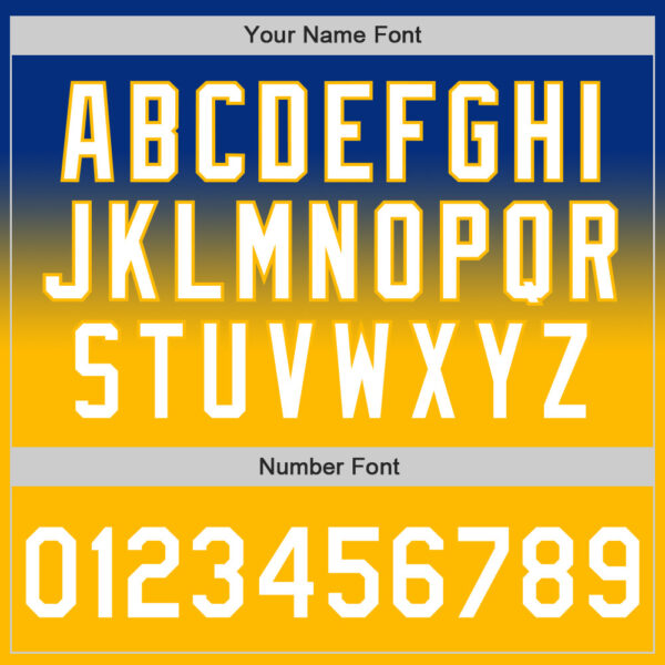 Custom Royal White-Gold Authentic Fade Fashion Baseball Jersey