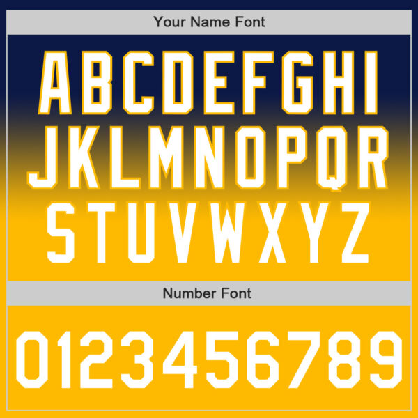 Custom Navy White-Gold Authentic Fade Fashion Baseball Jersey