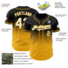 Custom Black White-Gold Authentic Fade Fashion Baseball Jersey