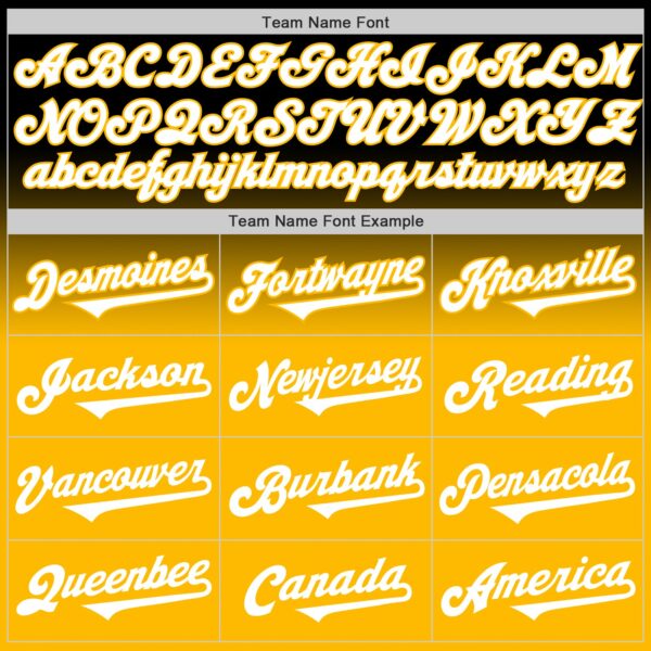 Custom Black White-Gold Authentic Fade Fashion Baseball Jersey