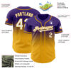 Custom Purple White-Gold Authentic Fade Fashion Baseball Jersey