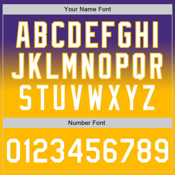 Custom Purple White-Gold Authentic Fade Fashion Baseball Jersey