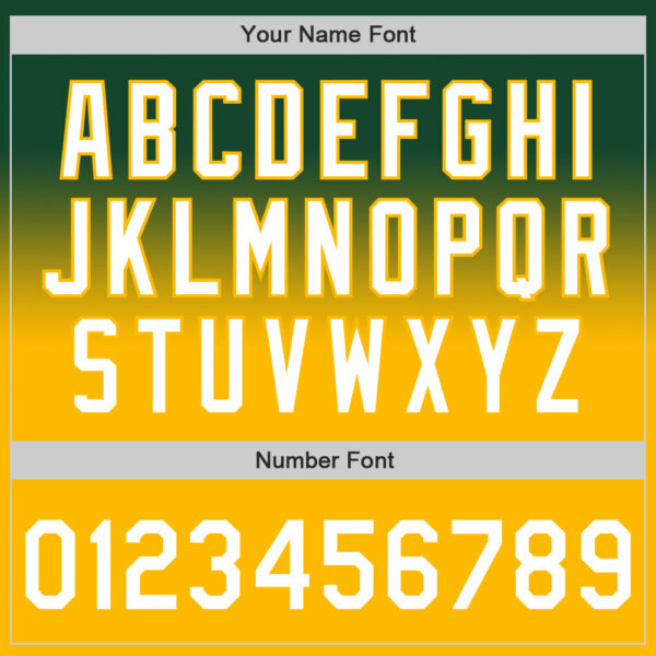 Custom Green White-Gold Authentic Fade Fashion Baseball Jersey