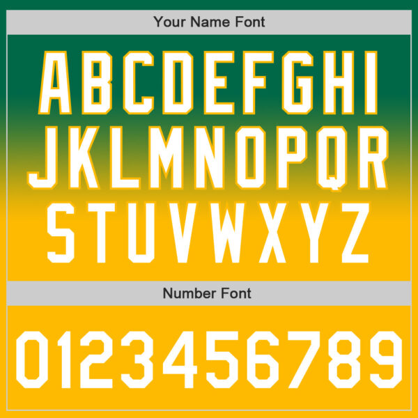 Custom Kelly Green White-Gold Authentic Fade Fashion Baseball Jersey