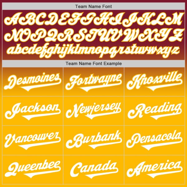 Custom Crimson White-Gold Authentic Fade Fashion Baseball Jersey